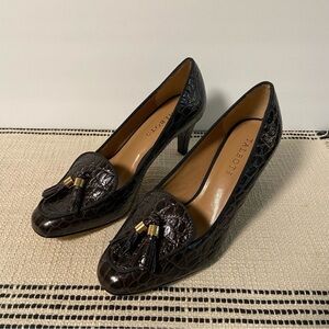 NWOT TALBOTS / Brown Croc Print Heels with Tassel on Toe Size 7